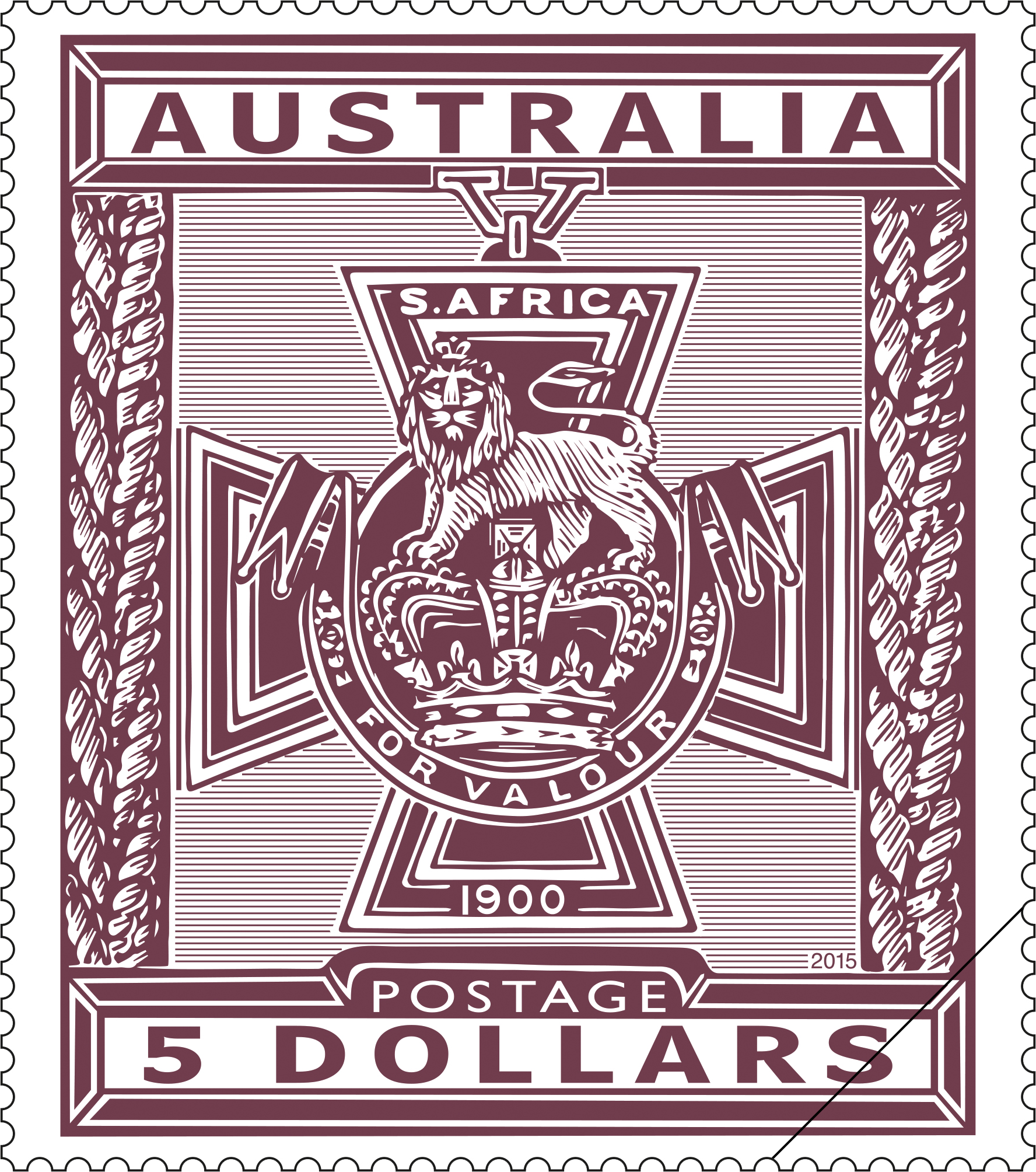 VC_Stamp_70c_400 70c Brown-olive Victoria Cross 1900 stamp