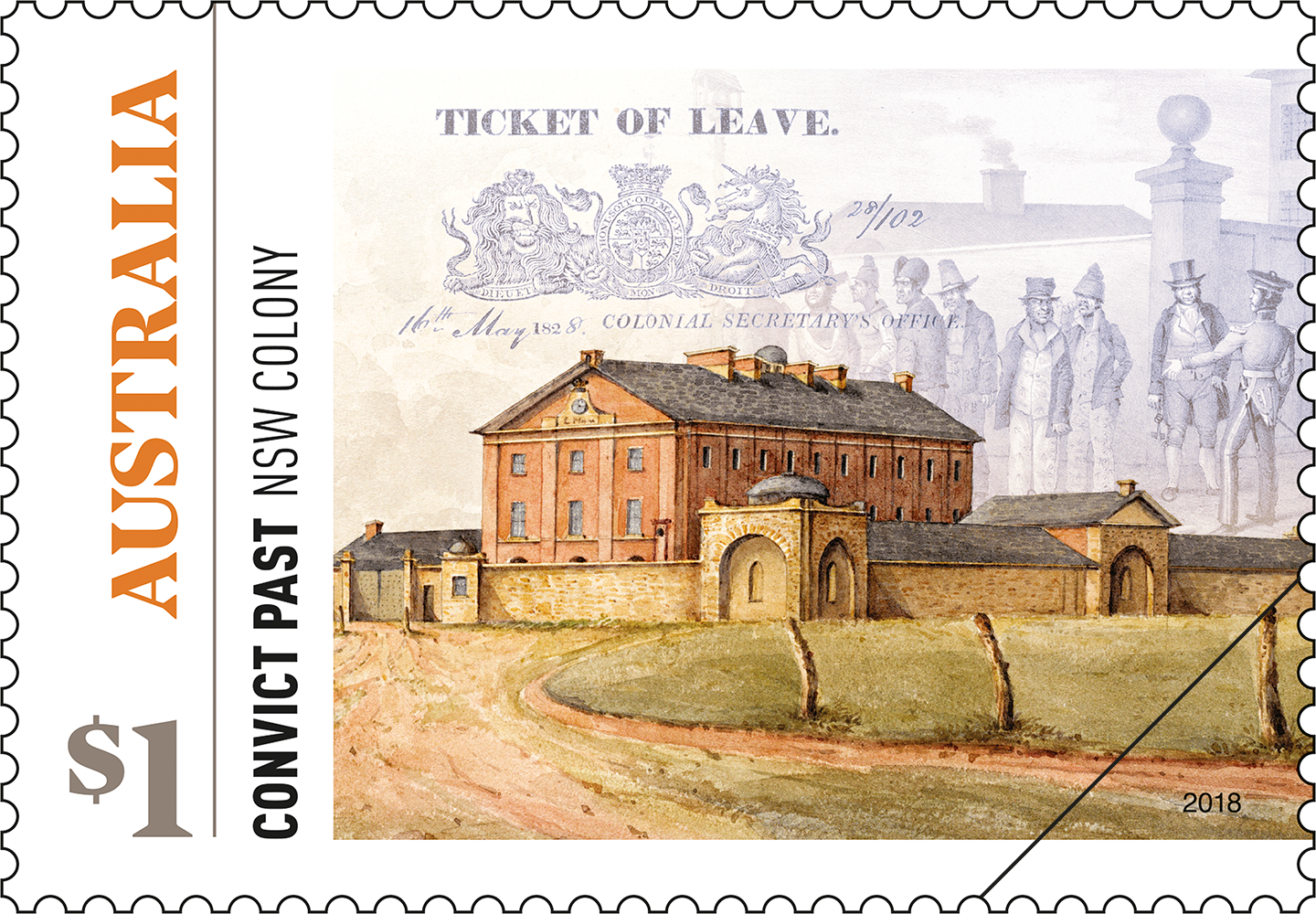 Convict Past $1 NSW Colony stamp