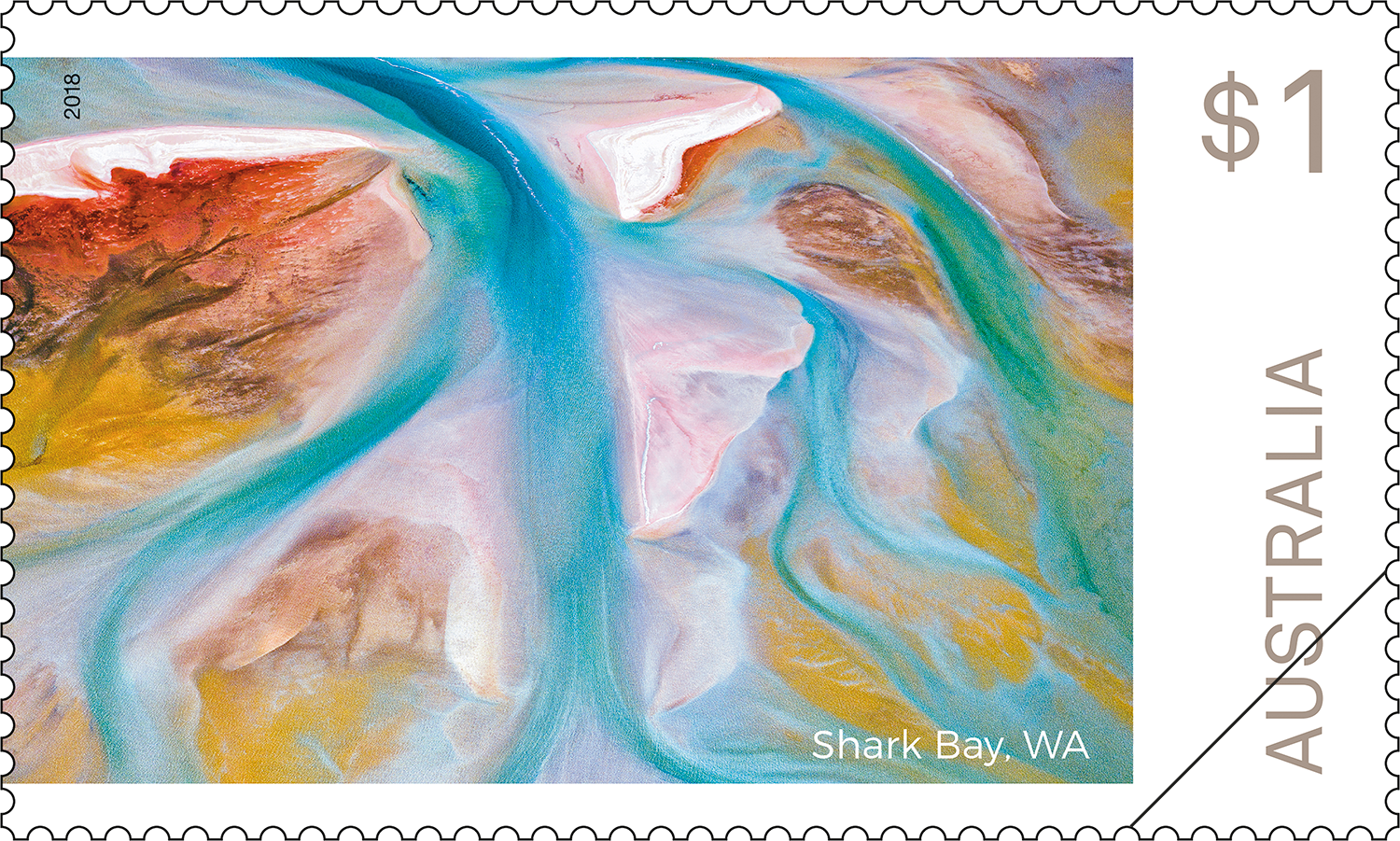 Art in Nature, Shark Bay, WA $1 stamp $1 Shark Bay, Western Australia