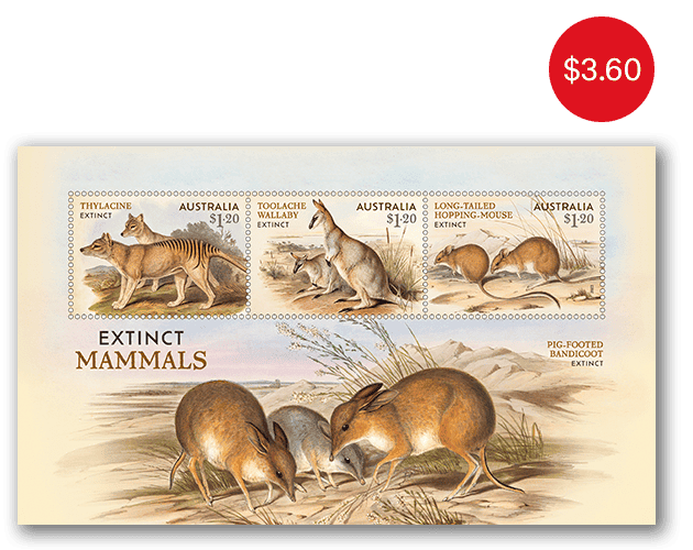 Extinct Mammals minisheet Extinct Mammals Minisheet