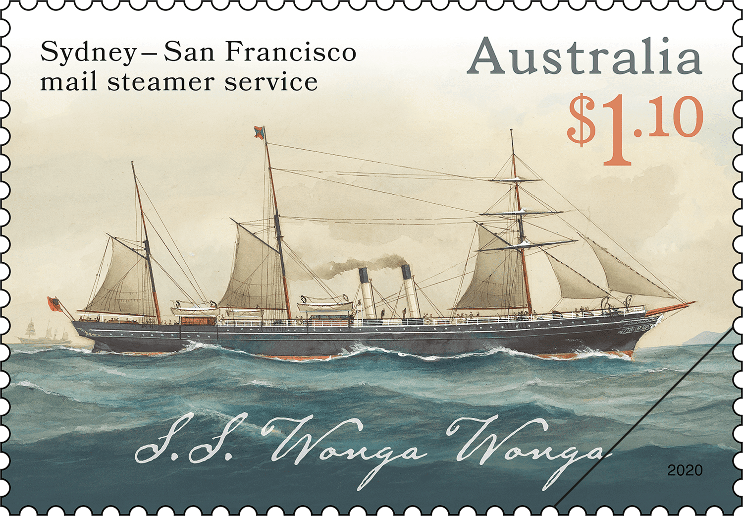 Sydney-San Francisco Mail Steamer Service 150 Years stamp Sydney–San Francisco Mail Steamer Service: 150 Years