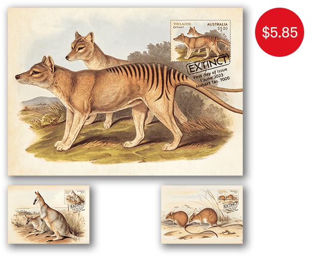 Extinct Mammals maxicard set Set of Extinct Mammals Maxicards