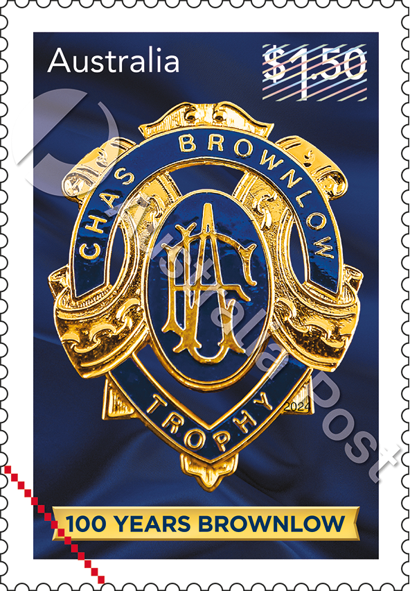 Brownlow_100_Years_Stamp_Clip_400_WM $1.50 Brownlow Medal 100 Years