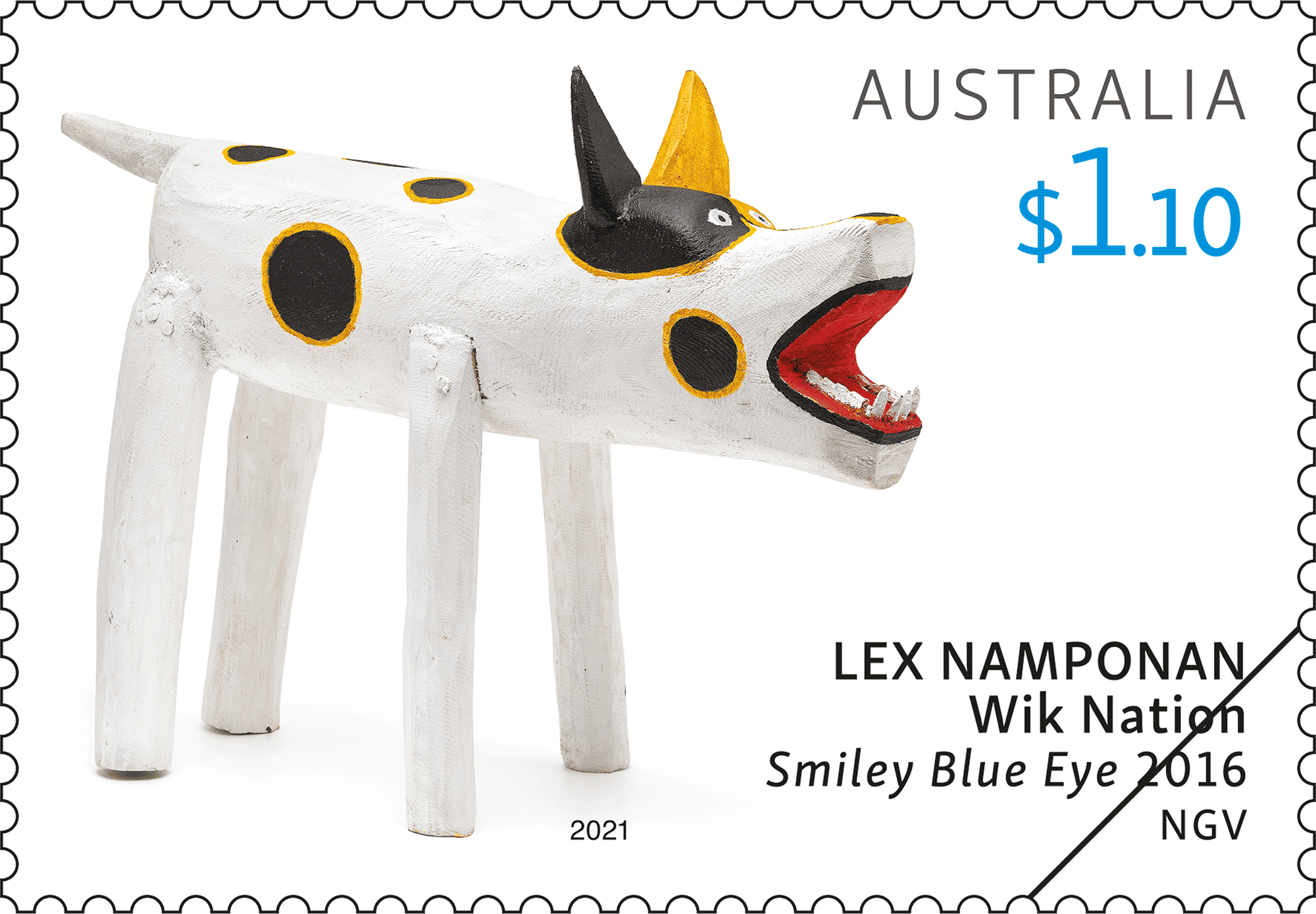 Sculpture_Stamps_01_400 $1.10 Lex Namponan, Smiley Blue Eye 2016
