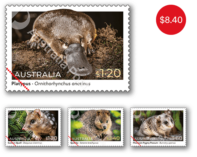 Set of Native Animals Gummed Stamps