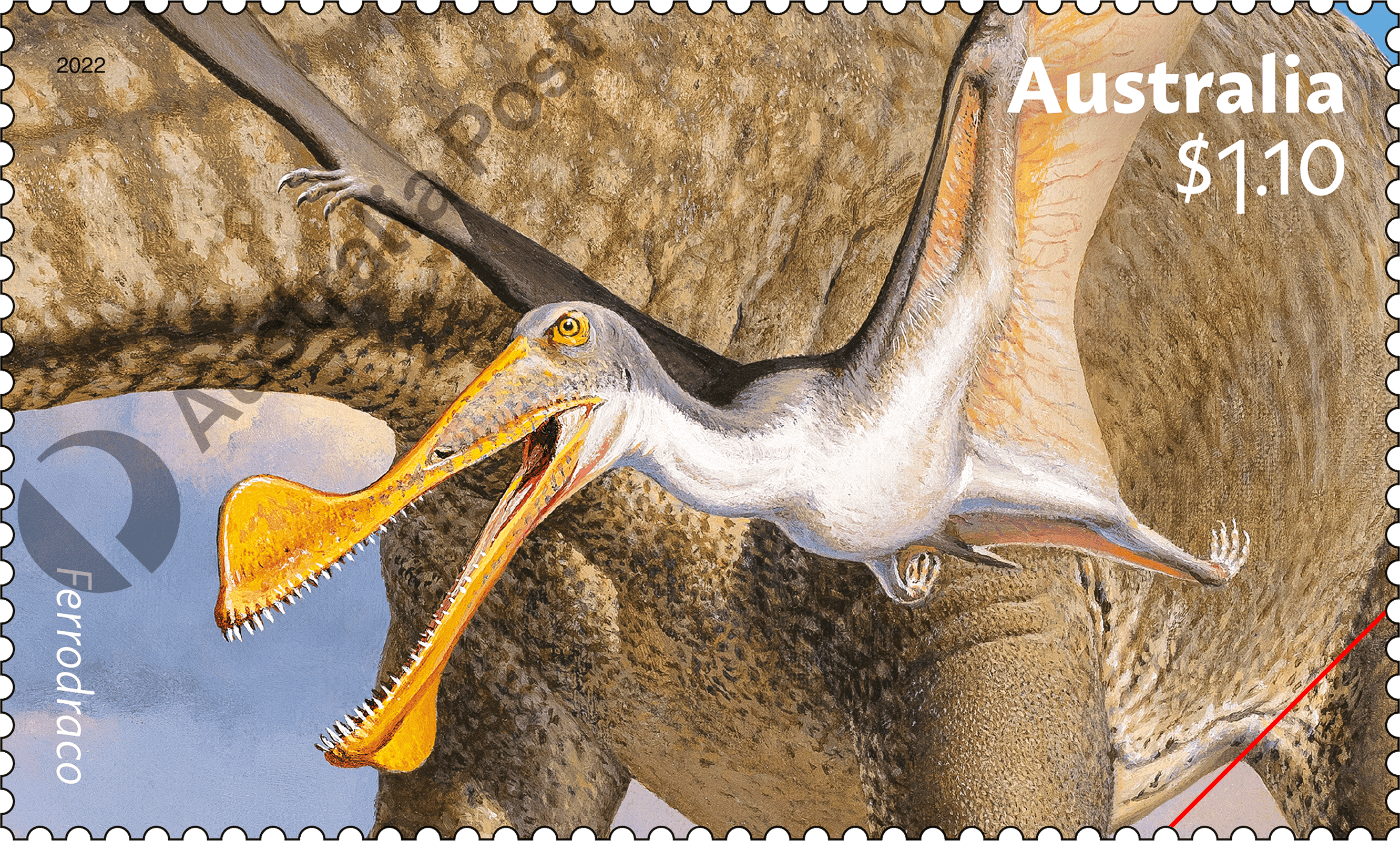 2022_Aust_Dinos_Stamp_01_400 $1.10 Ferrodraco