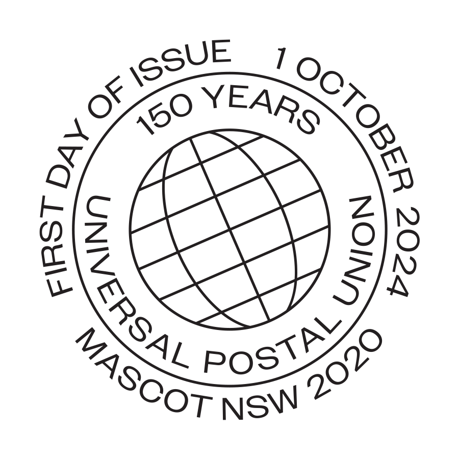 2023_CKI_Reef_Fish_Postmark_36x19mm Universal Postal Union 150 Years postmark