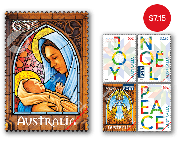 Set of Christmas 2022 Gummed Stamps