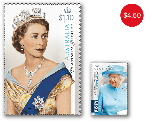 Set of The Queen's Platinum Jubilee 2022 Gummed Stamps