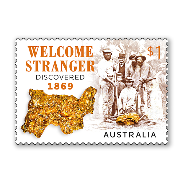 Welcome Stranger stamp Welcome Stranger discovered 1869