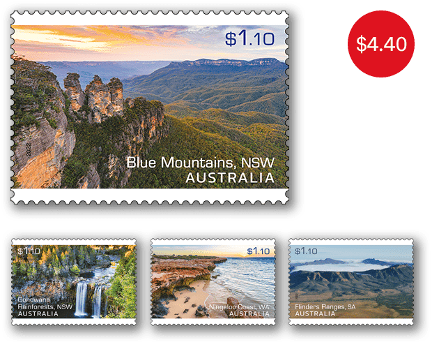 Set of Our Beautiful Continent Gummed Stamps