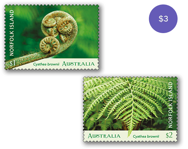 Norfolk Island Tree Fern set of stamps Set of Norfolk Island Tree Fern stamps