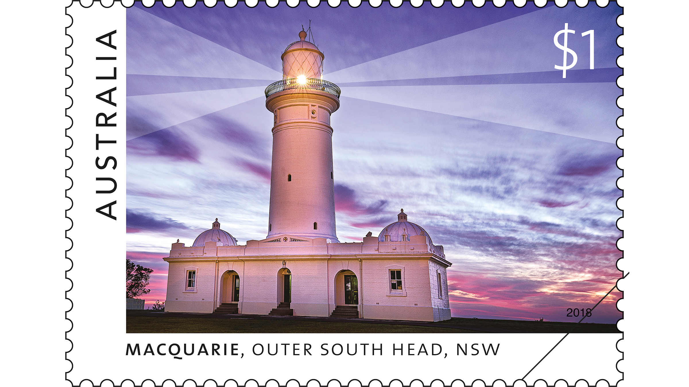 Lighthouses of Sydney Macquarie stamp Robertsons Point Lighthouse, Cremorne Point, NSW