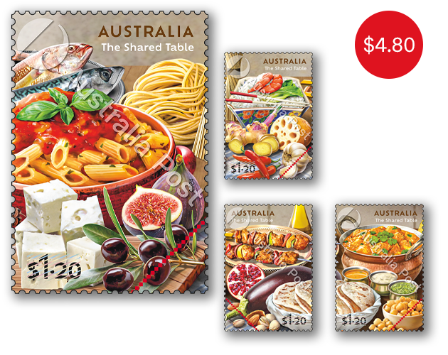 Set of The Shared Table Gummed Stamps