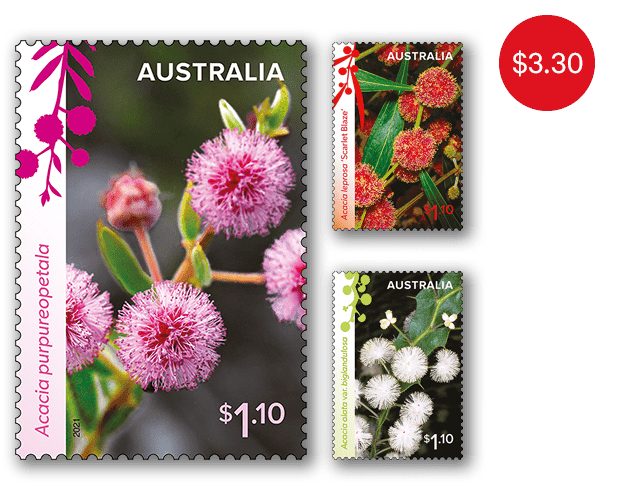 Set of Wattle Wonders Gummed Stamps