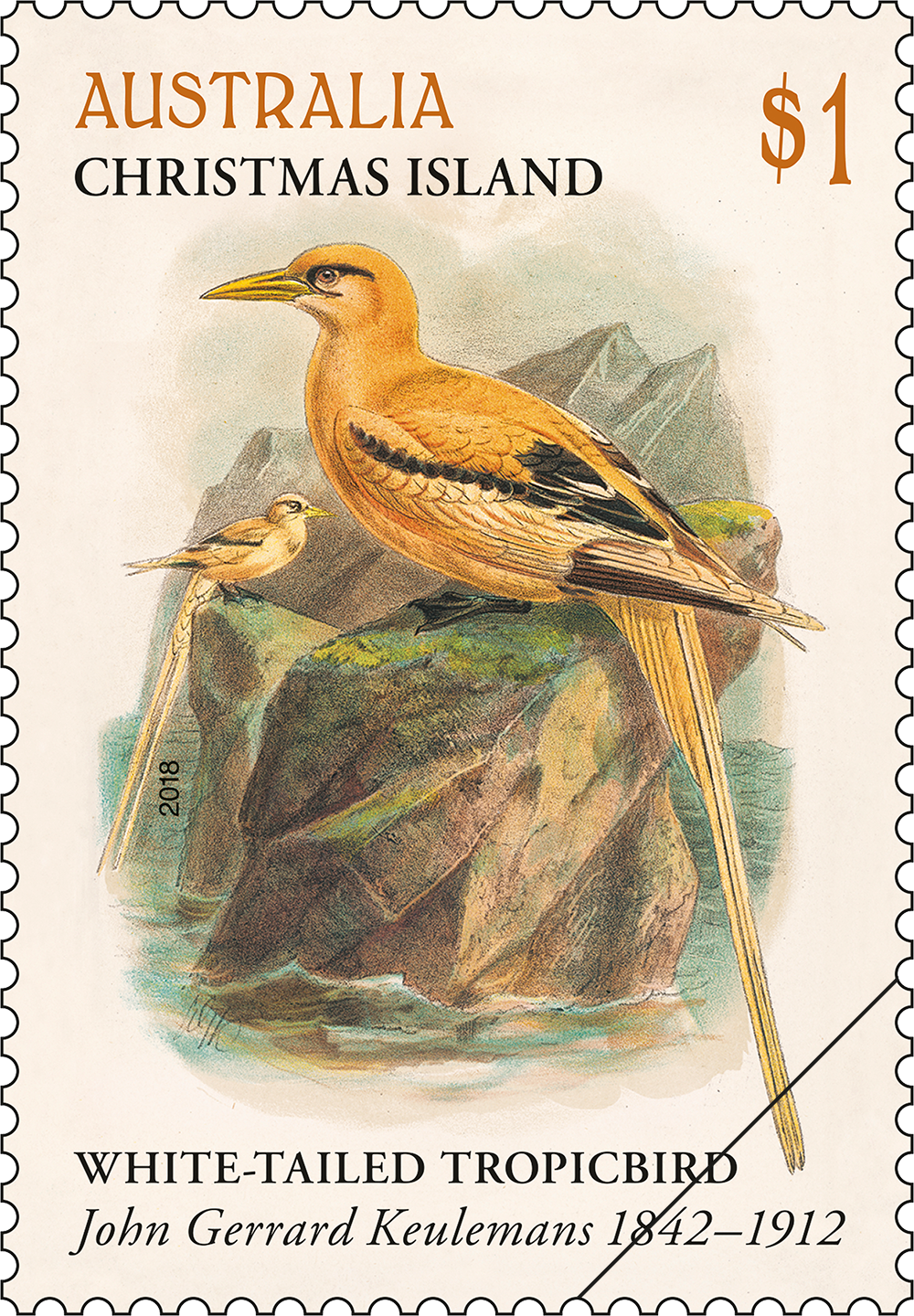 The Art of John Gerrard Keulemans White-tailed Tropicbird stamp