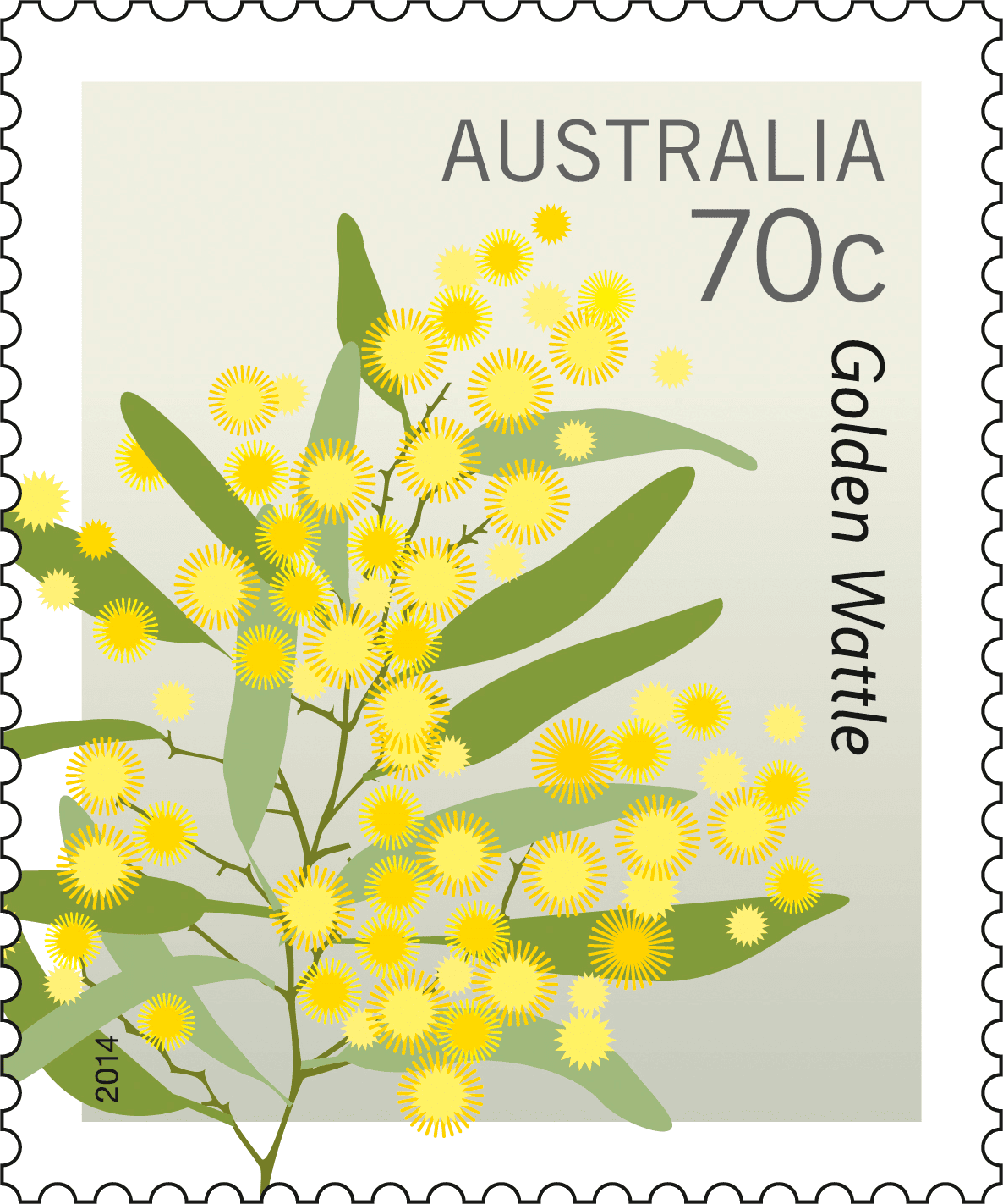 70c Golden Wattle