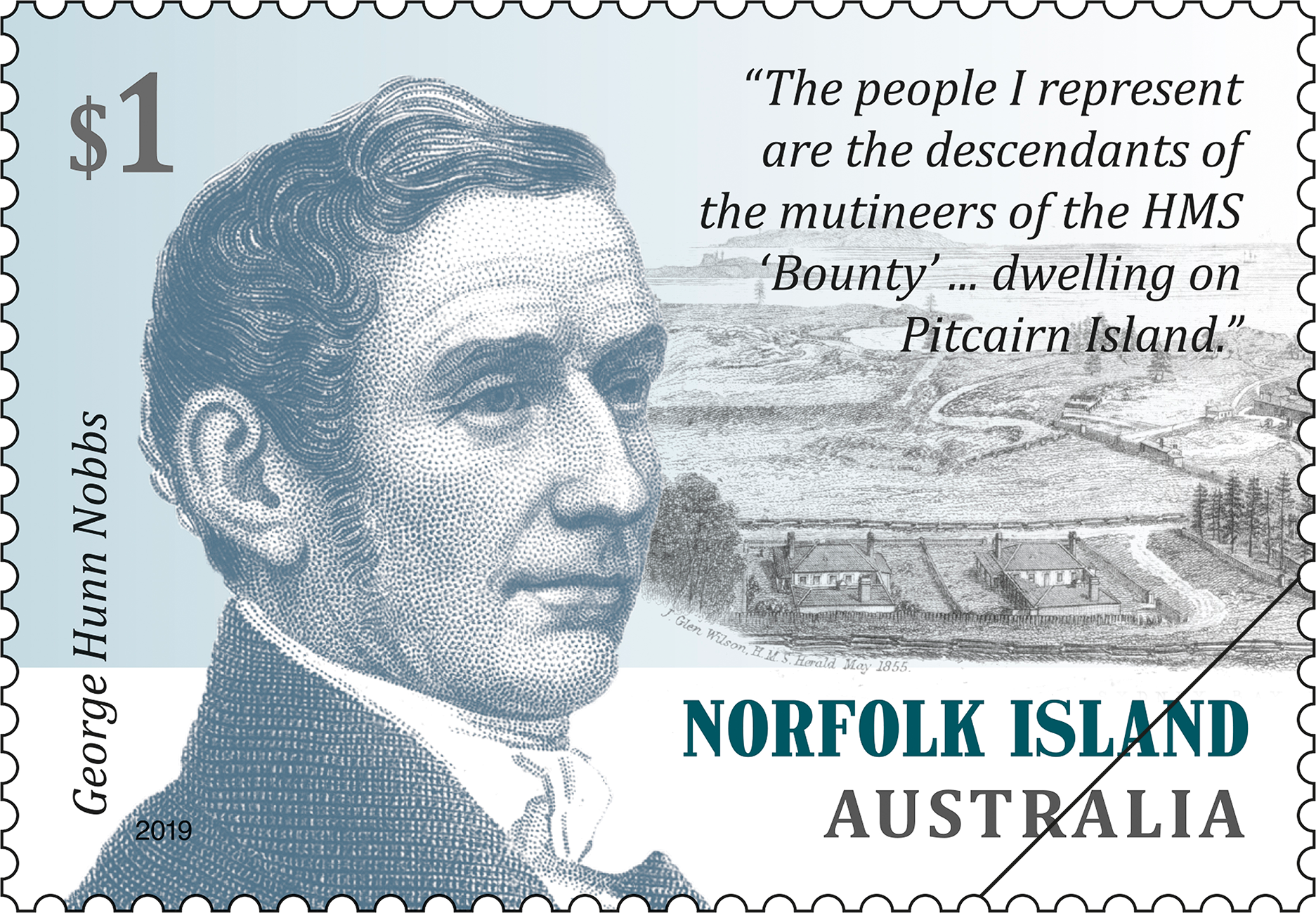 Norfolk Island Pitcairn Settlement George Hunn Nobbs stamp