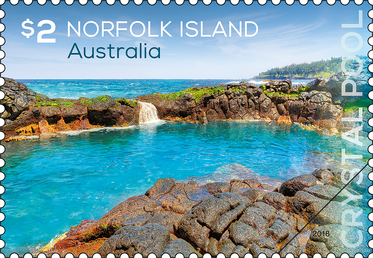 Norfolk Island Crystal Pool $2 stamp $2 Crystal Pool (calm)