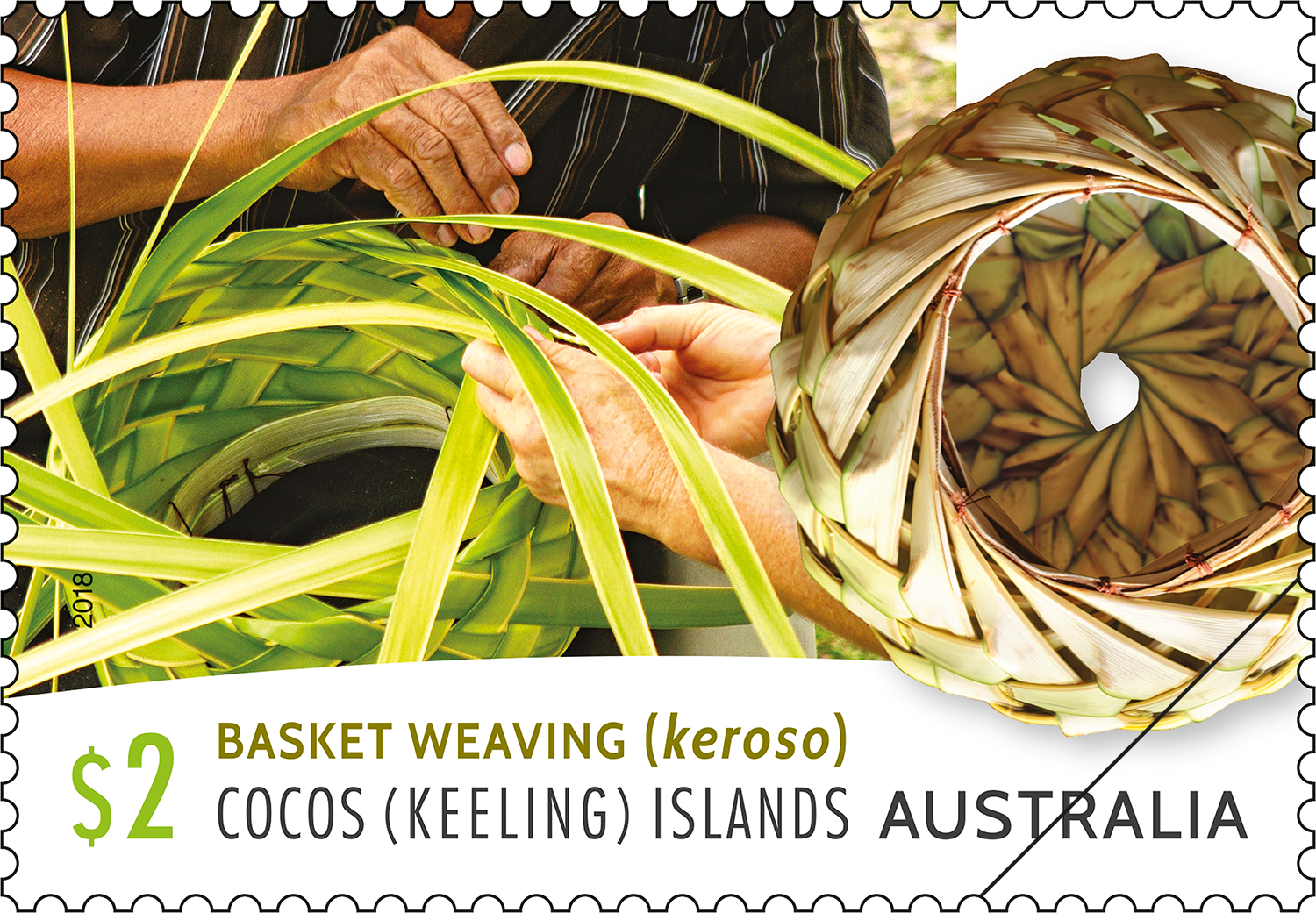 Cocos (Keeling) Islands Basket Weaving (keroso) $2 stamp