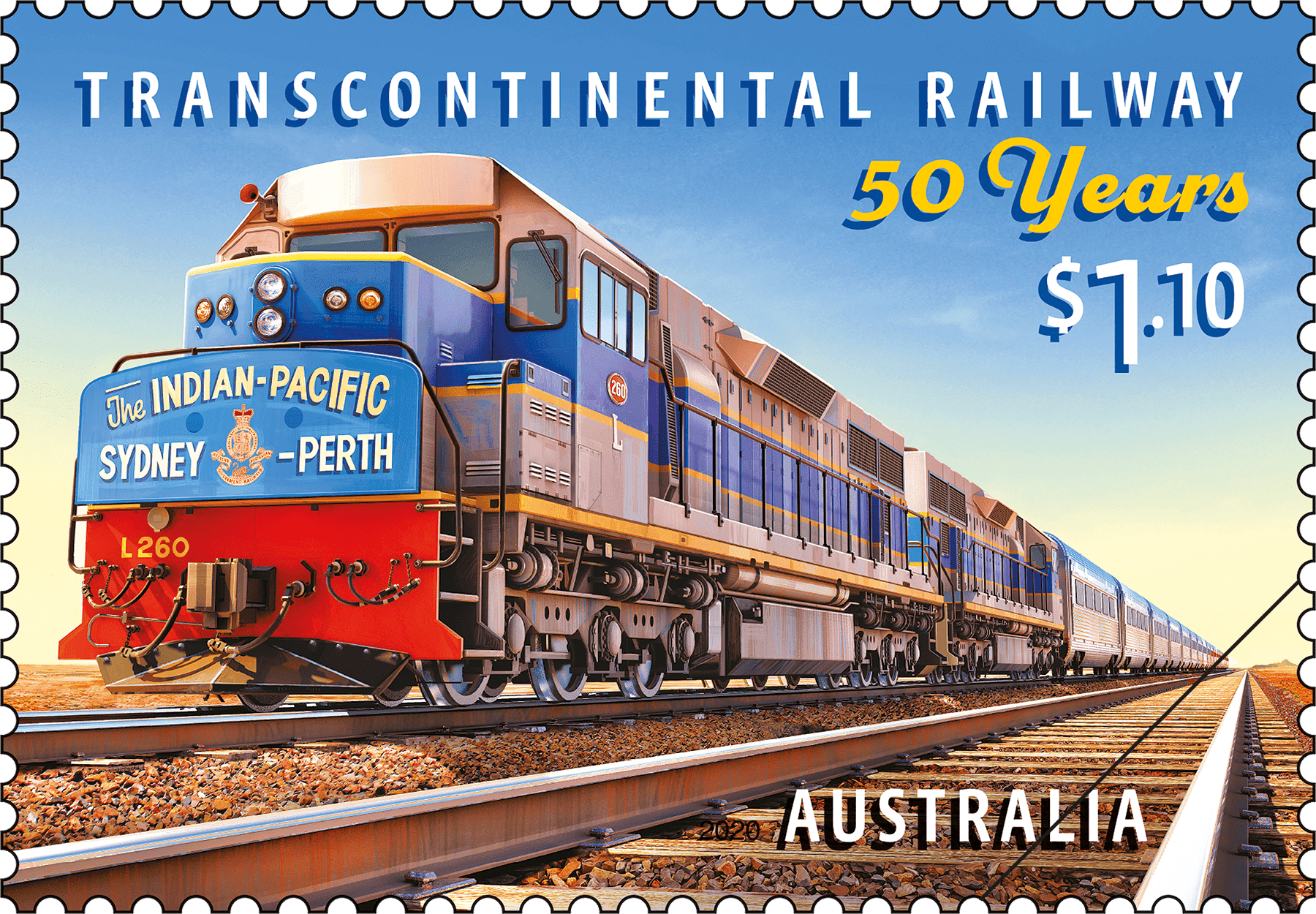 Transcontinental Railway – 50 Years stamp Transcontinental Railway – 50 Years