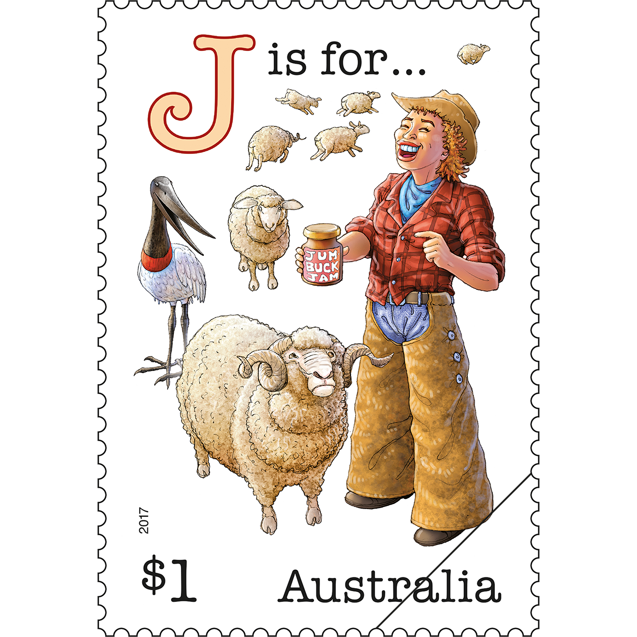 Fair Dinkum Aussie Alphabet part 3 - J is for ... stamp $1 J is for …