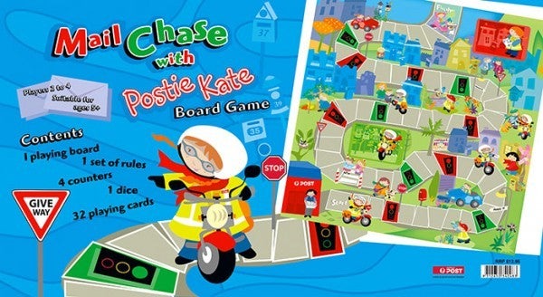 A board game for Postie Kate designed by Jo.
