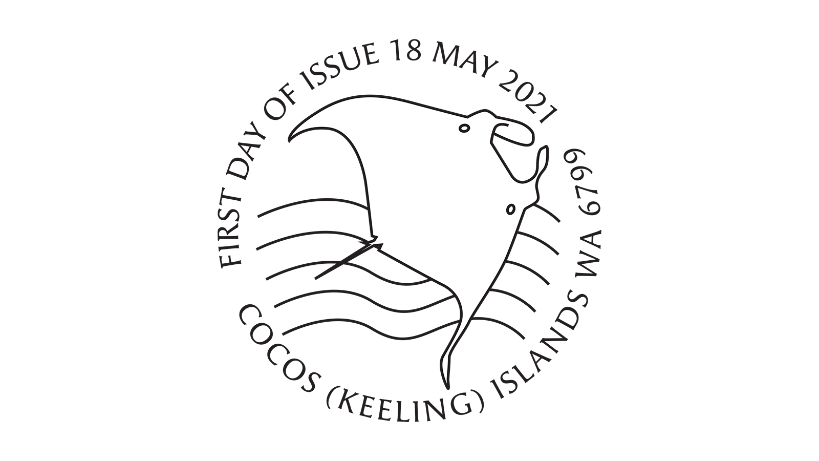 CKI Reef Manta Ray postmark copy copy Cocos (Keeling) Islands: Manta Ray
