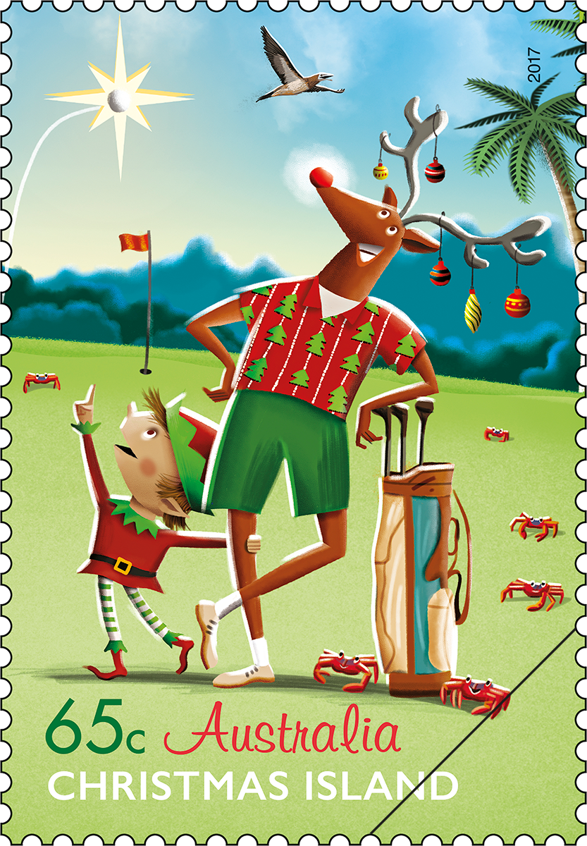 Christmas Island Christmas 2017 Rudolf 65c stamp