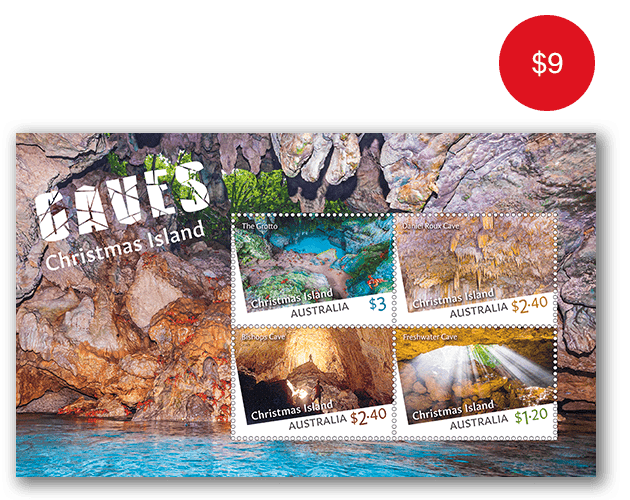 Christmas Island Caves minisheet Christmas Island Caves Minisheet