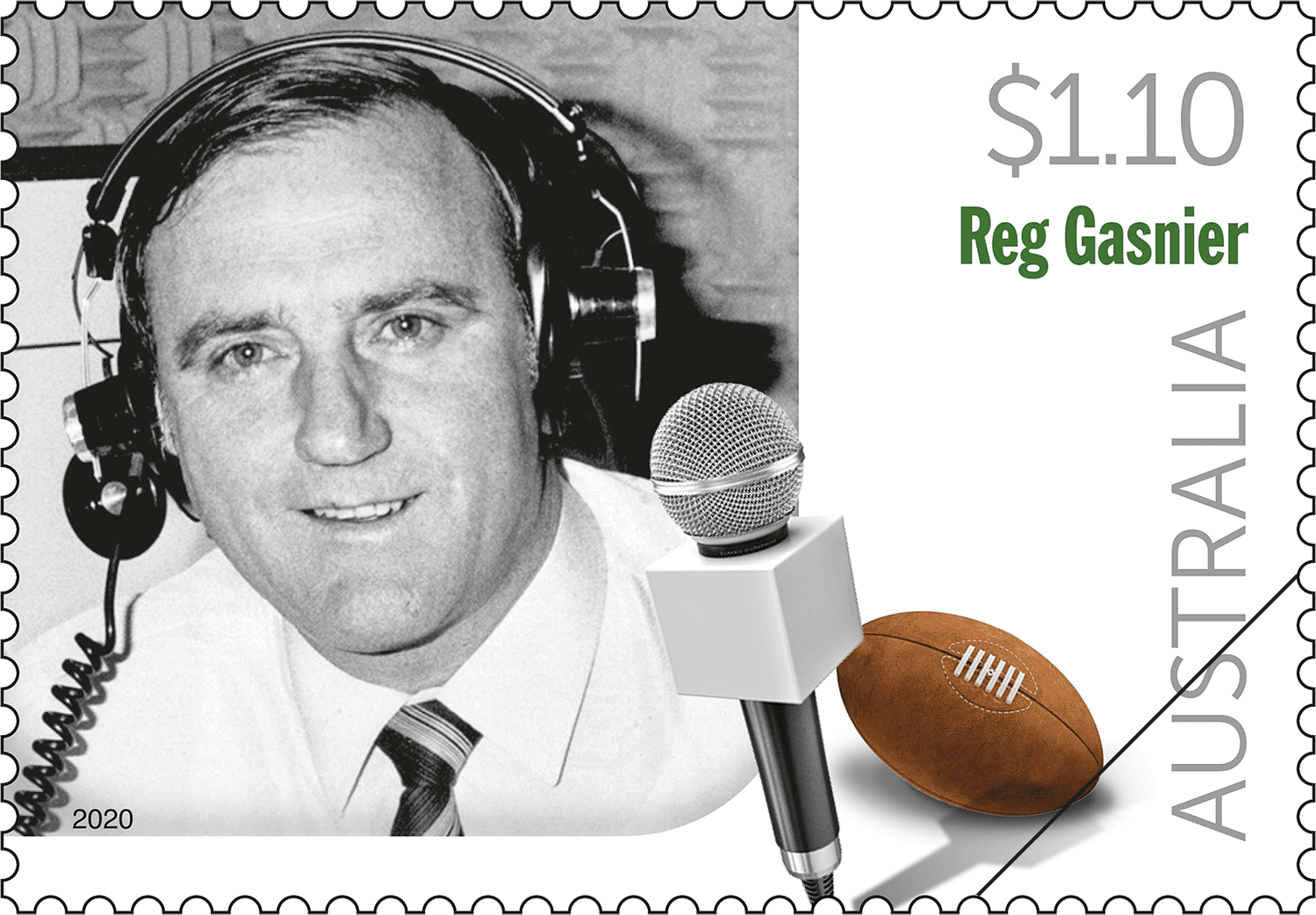 Word of Sport Reg Gasnier stamp Reg Gasnier AM