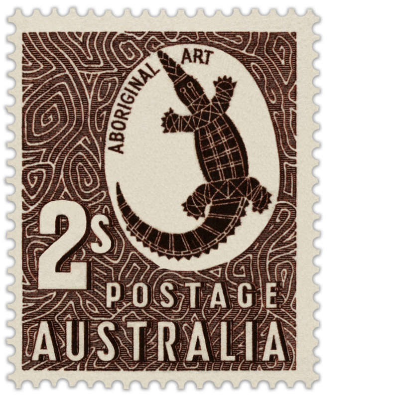 1948 Australina Animals - Crocodile Rock Carving