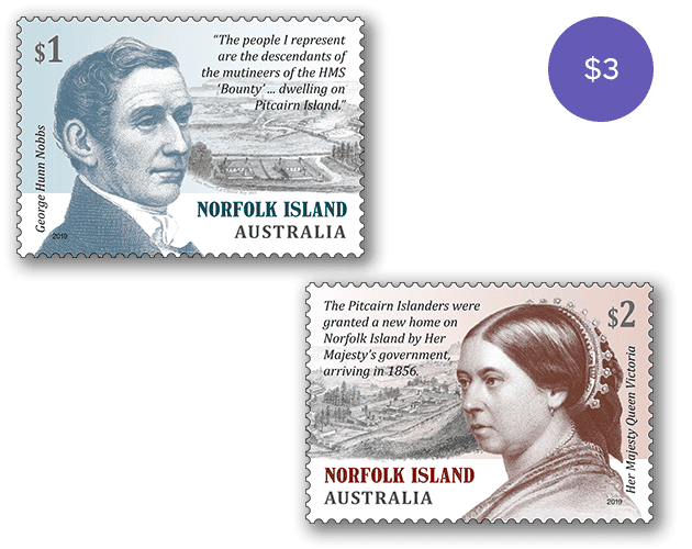 Norfolk Island Pitcairn Settlement set of stamps