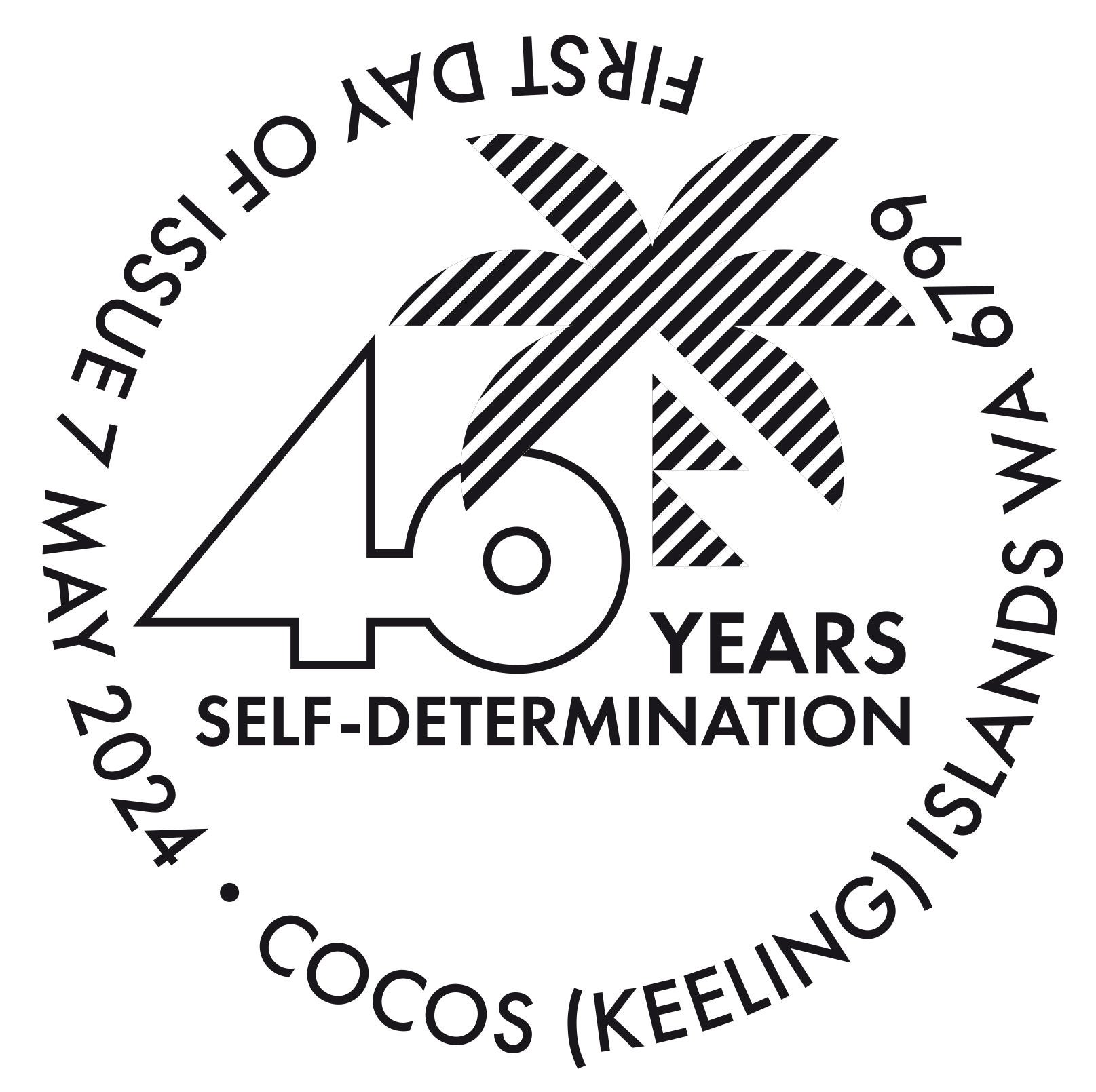 Cocos (Keeling) Islands: 40th Anniversary of Self-Determination postmark