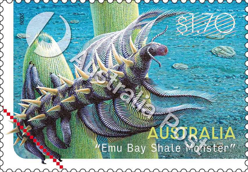 $1.70 “Emu Bay Shale Monster” stamp