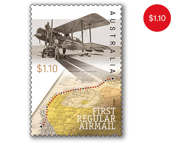 Stamp - First Regular Airmail Single First Regular Airmail Gummed Stamp
