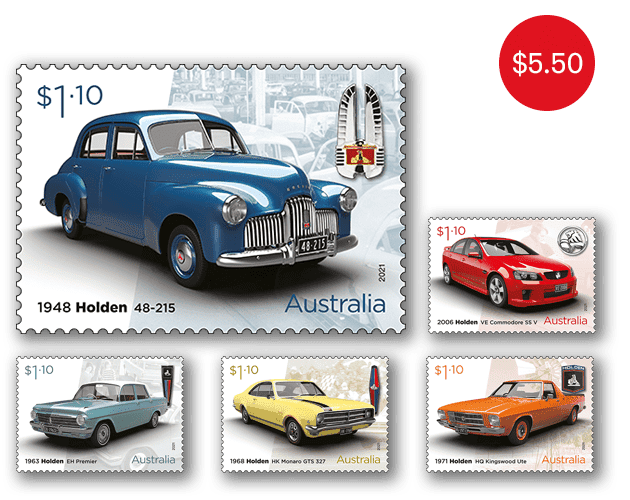 Set of Holden: Australian Icon Gummed Stamps