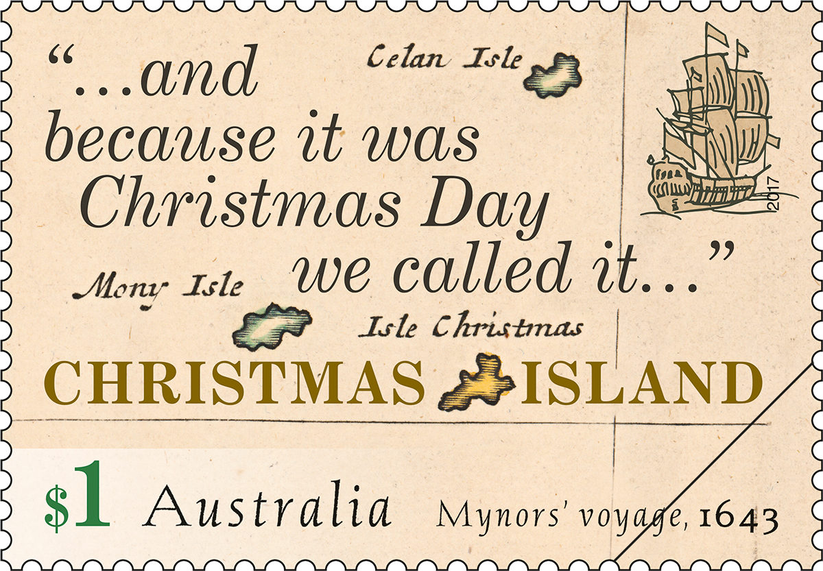 Christmas Island Early Voyages, $1 Mynors’ Voyage, 1643