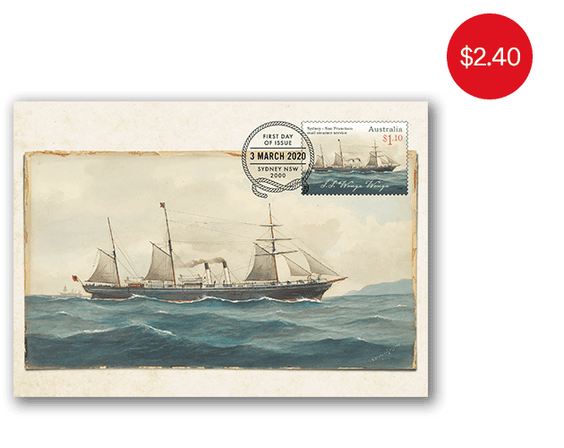 Sydney-San Francisco Mail Steamer Service 150 Years maxicard Set of Sustainable Fish maxicards