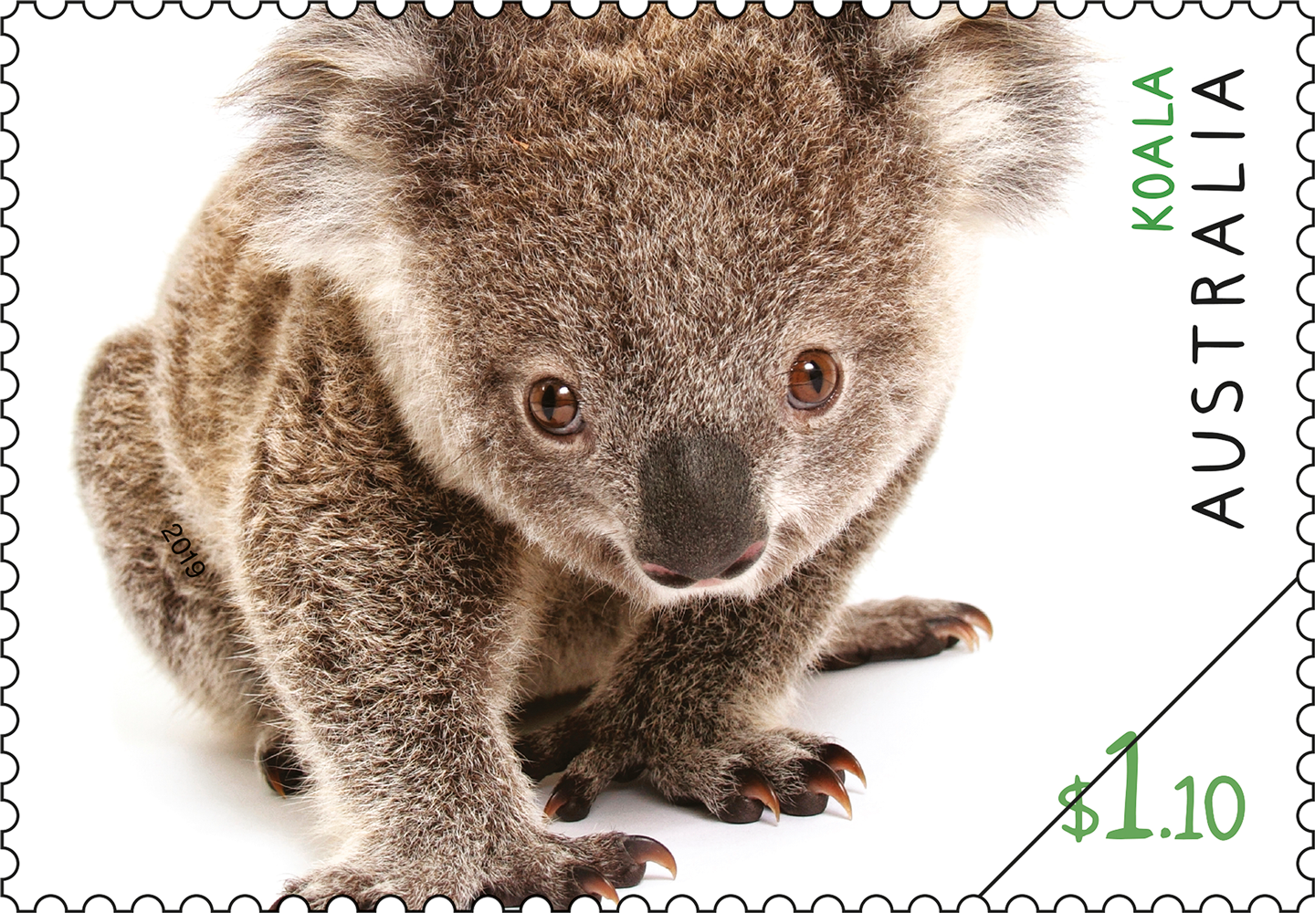 Native_Fauna_SugarGlider_stamp_400 $1.10 - Koala