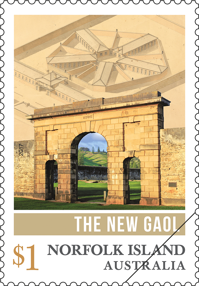 Norfolk Island Convict Heritage The New Gaol $1 stamps $1 The New Gaol