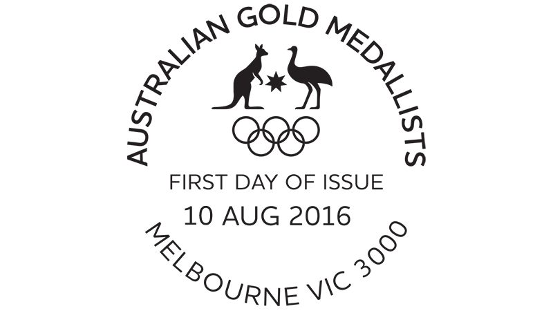 Australian Gold Medallists 2016: Melbourne 3000 postmark Australian Gold Medallists: Rio 2016 Olympic Games