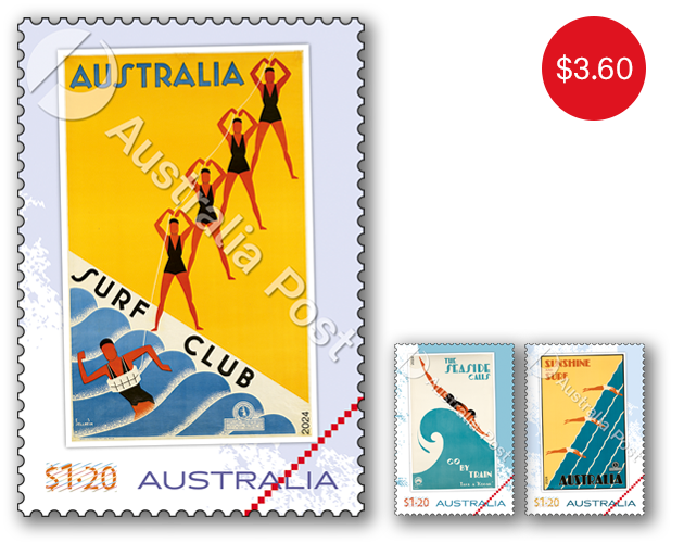 Set of Gert Sellheim Travel Posters Gummed Stamps