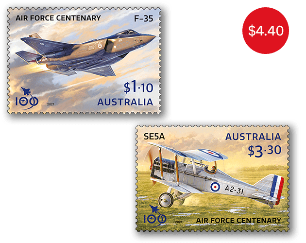 Set of RAAF Centenary Gummed Stamps