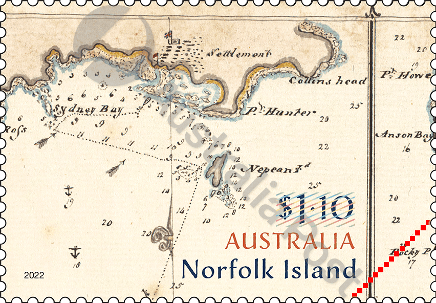$1.10 Map of Norfolk Island