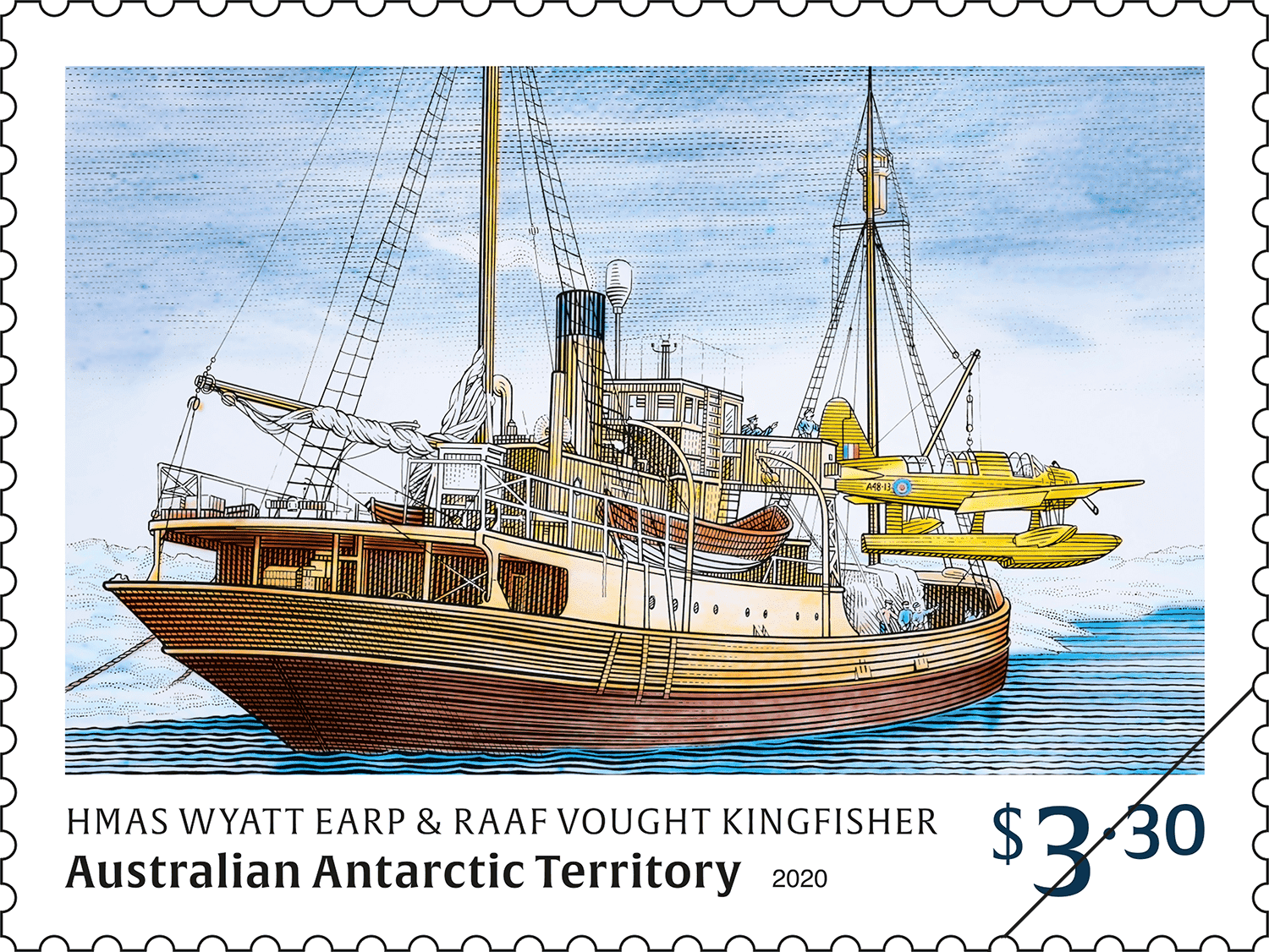 $3.30 - HMAS Wyatt Earp & RAAF Vought Kingfisher