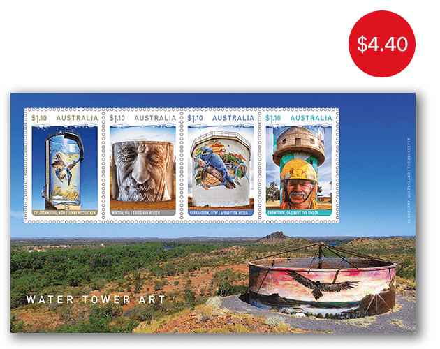 $4.40 Water Tower Art minisheet