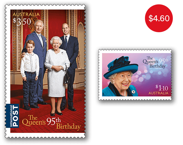 Set of The Queen’s 95th Birthday Gummed Stamps Set of The Queen’s 95th Birthday Gummed Stamps