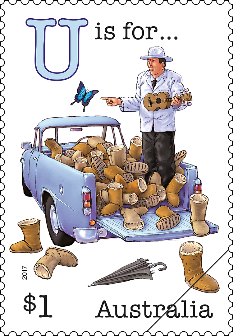 Fair Dinkum Aussie Alphabet part 3 U is for... stamp $1 U is for …