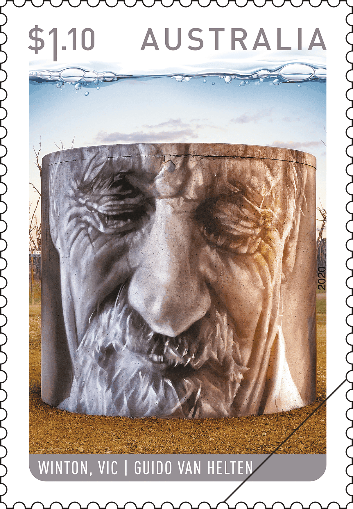 $1.10 Guido van Helten, Winton, Victoria stamp
